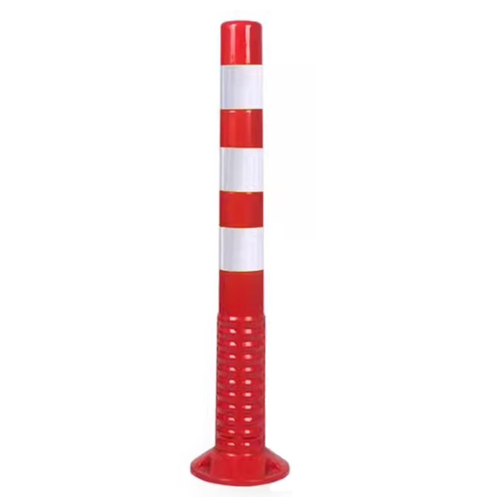 Poste de estacionamiento, Poste delimitador de Seguridad Vial de 29.5" - Barrera Duradera con 3 Collares Reflectantes, Ideal para estacionamientos, Obras de construcción y Postes de señaliza