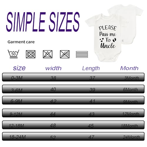Please Pass Me To Uncle Bodysuit, Cute Baby Boy Girl Clothes Infant Short Sleeve Jumpsuit Outfits 0-24month4