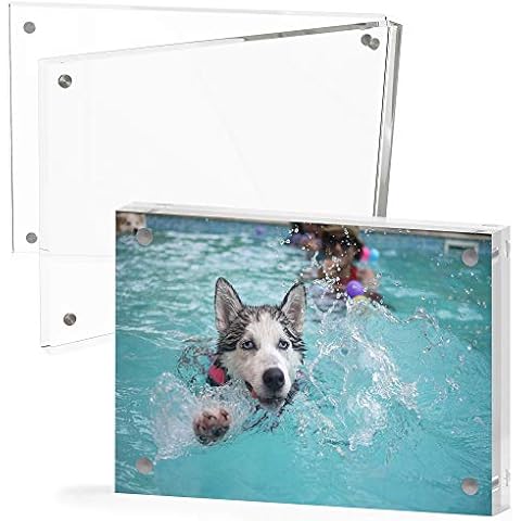 Mammoth 4x6 Inches / 10.2x15.2 CM AAA Grade Acrylic Picture Frame, Thick and Heavy Frameless Block Display Cover