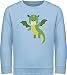 Tiermotiv Animal Print - Drache - 128 (7/8 Jahre) - Hellblau - Kinder Pullover tiermotiv Kinder - JH030K - Kinder Sweatshirt Pullover für Jungen und Mädchen