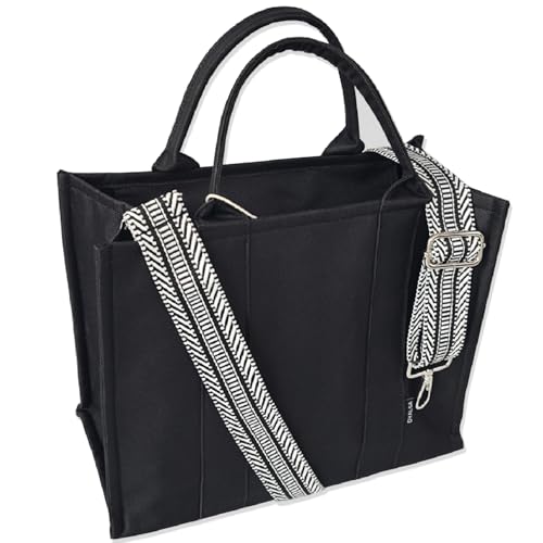 Image of Dyalsa Tote Bags for Women, Canvas Handbag Tote Purse Crossbody Bags with Zip Casual Shoulder Bags for Work and Travel