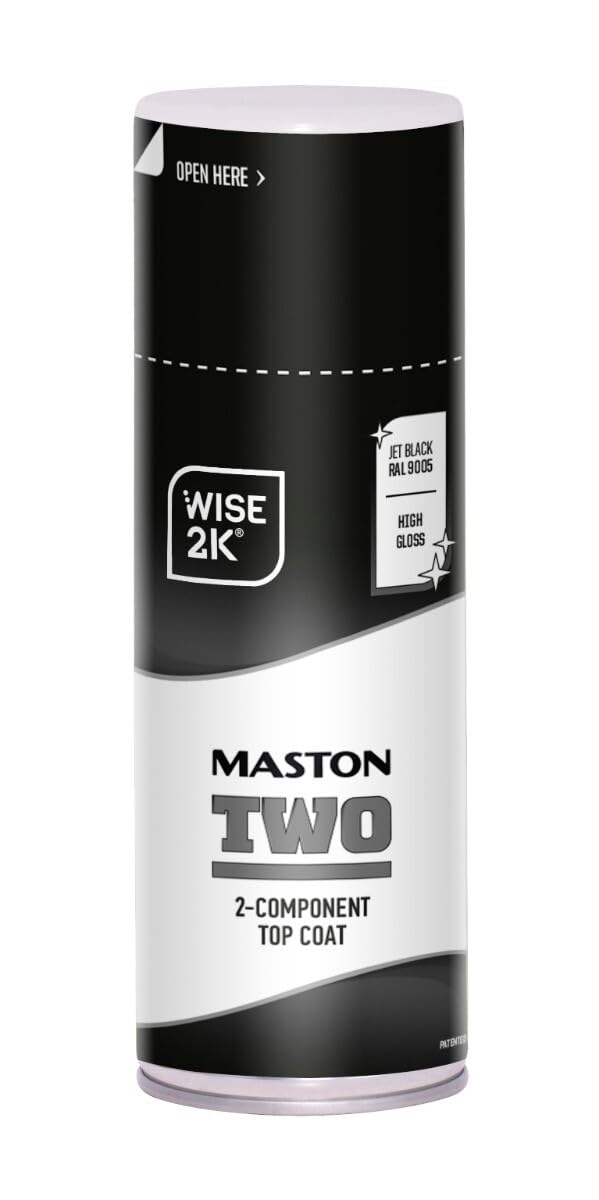 Maston Spray Paint 2K Two High Gloss Jet Black RAL9005 400ml