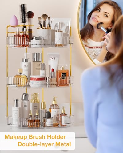 Euhome 3-Tier Corner Bathroom Counter Organizer Makeup Cosmetic Storage thumb #1