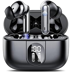 Auriculares Inalambricos 50 Euros Csasan Auriculares Inalambricos Bluetooth, Auriculares Bluetooth 5.3 Estéreo con 4HD Micro y ENC Cancelacion Ruido, Cascos Inalambricos 40 Horas, IPX7 Impermeable, Auriculares in Ear Pantalla LED