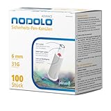 Nodolo Sicherheits Pen Nadeln (6 mm) - Sterile Insulin Pen Kanülen mit Nadelschutz - Einweg Insulinnadeln - 100 Stück - 31 G - Passend für alle gängigen Insulin Pens - Sicherheit bei jeder Injektion