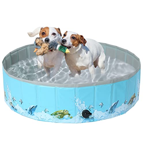 COMSLE Piscina Rigida per Cani in PVC Pieghevole