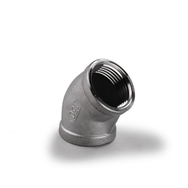 Codos BSP, Codo de 45 Grados Acero Inoxidable 304 con Rosca Hembra 1/4'' a 2'', DN8-DN50, Conector unión SS304(1")