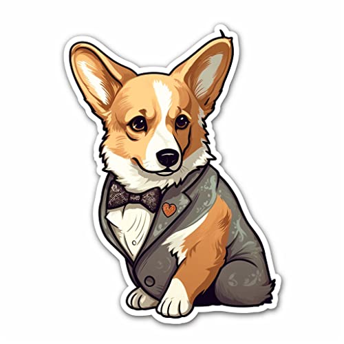 Image of Yoonek Graphics Welsh Corgi Welsh Corgi Dog Vinyl Decal Sticker for Car, Laptop, Tumbler, More. #009868-4 inch