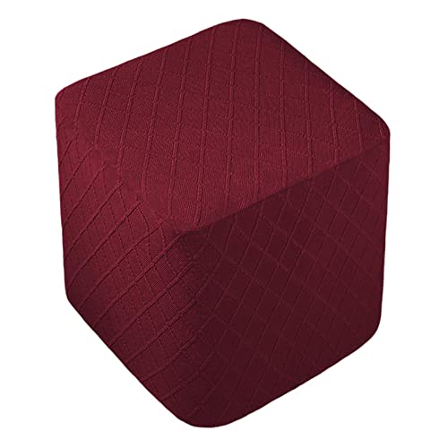 Stretch Ottoman Cover Furniture Ottoman Foot Rest Cover for Footrest Foot Stool, Wine Red