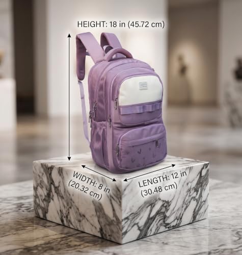Image of ADSON kawaii Girls Travel School Bag|Backpack Of Large Capacity Aesthetic Stylish Girls Korean Laptop Bag Rucksack for School |College Bags Cute Bookbag for Teens Water Resistance 18 Inches