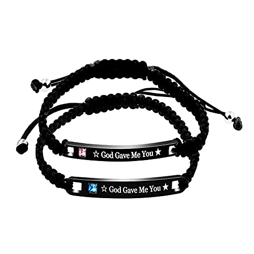 Bracelet en acier titane avec gravure personnalisée duo gourmette couple
