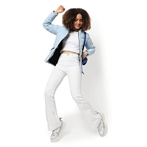 Image of PINACOLADA Women's Puffer Regular Fit Bomber Jacket For Winter Wear | Standing Collar | Full Sleeve | Zipper | Casual Jacket For Woman & Girl | Western Stylish Jacket For Women