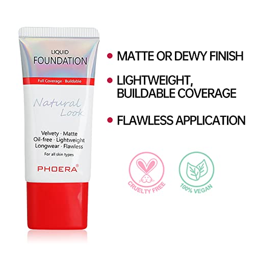 Matte Foundation, Anglicolor Flawless Full Coverage Foundation 30Ml Matte Oil-Control Long Lasting Waterproof Liquid Foundation For Women Girls #TOP1