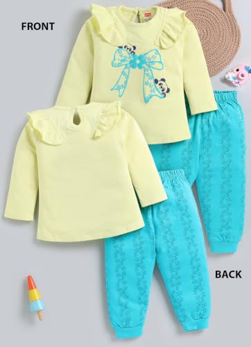 Image of LuvLap Baby Girls Regular Fit 100% Cotton Half Sleeves Girls Top CoSet Pack of 2