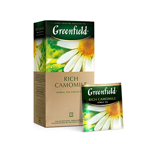 Greenfield Rich Camomile Herbal Tea Fruit & Herbal Collection 25 Teabags The Execptional Freshness Of Tea Is Guranteed By The Special Foil Sachet #TOP13