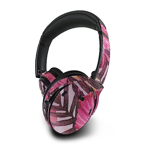 Image of MightySkins Glossy Glitter Skin Compatible with Bose QuietComfort 45 Headphones Tropical Pink | Protective, Durable High-Gloss Glitter Finish | Easy to Apply | Made in The USA