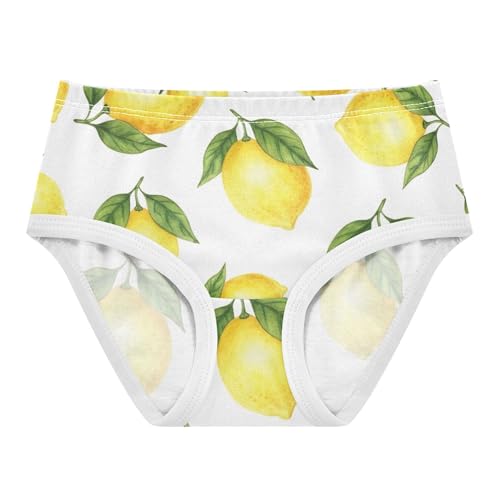 Toddler Underwear Floral 2t Cotton Girl Panties Cute Florals Briefs Kids Undies Yellow Lemons White