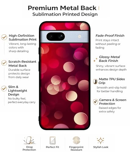 Image of 3D Circles Design Premium 2D Printed Metal Back Case Cover for Google Pixel 7A 5G