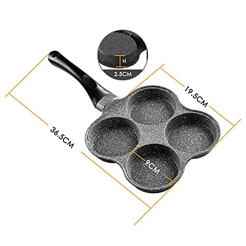 Buecmue Rustless Egg Frying Pan | 4-Cup Nonstick Easy Clean Egg Cooker Omelet Pan For Breakfast Swedish Pancake thumb #3