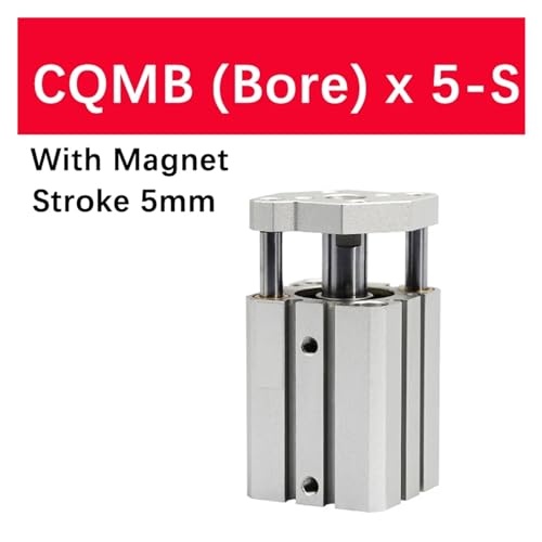 Cilindro neumático compacto CQMB20 de vástago guía con carrera de 5mm 3