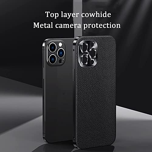 Coque cuir véritable iPhone 13 Pro Max luxe avec protection caméra métal - 2