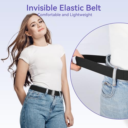 No Show Elastic Belts for Women with Invisible Flat Buckle Stretch Web Strap Belt for Jeans Pants Dresses4