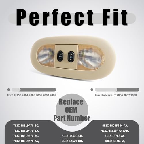 Image of Overhead Console Dome Light for F150 2004-2008 Lincoln Mark LT 2006-2008