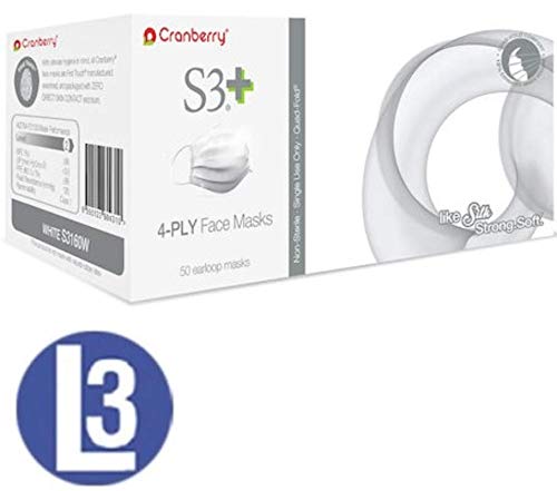 Cranberry Earloop Face Mask S3 ACE White Box/50