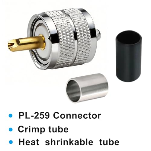 Pack de 10 conectores coaxiales PL259 macho para RG-8X LMR-240 miniatura 6
