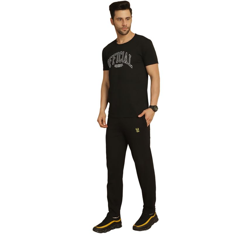 Image of VIMAL JONNEY White Cotton Printed CO-ORD Set Tracksuit for Men-T PRT 23 WHT D10 WHT. 02-P