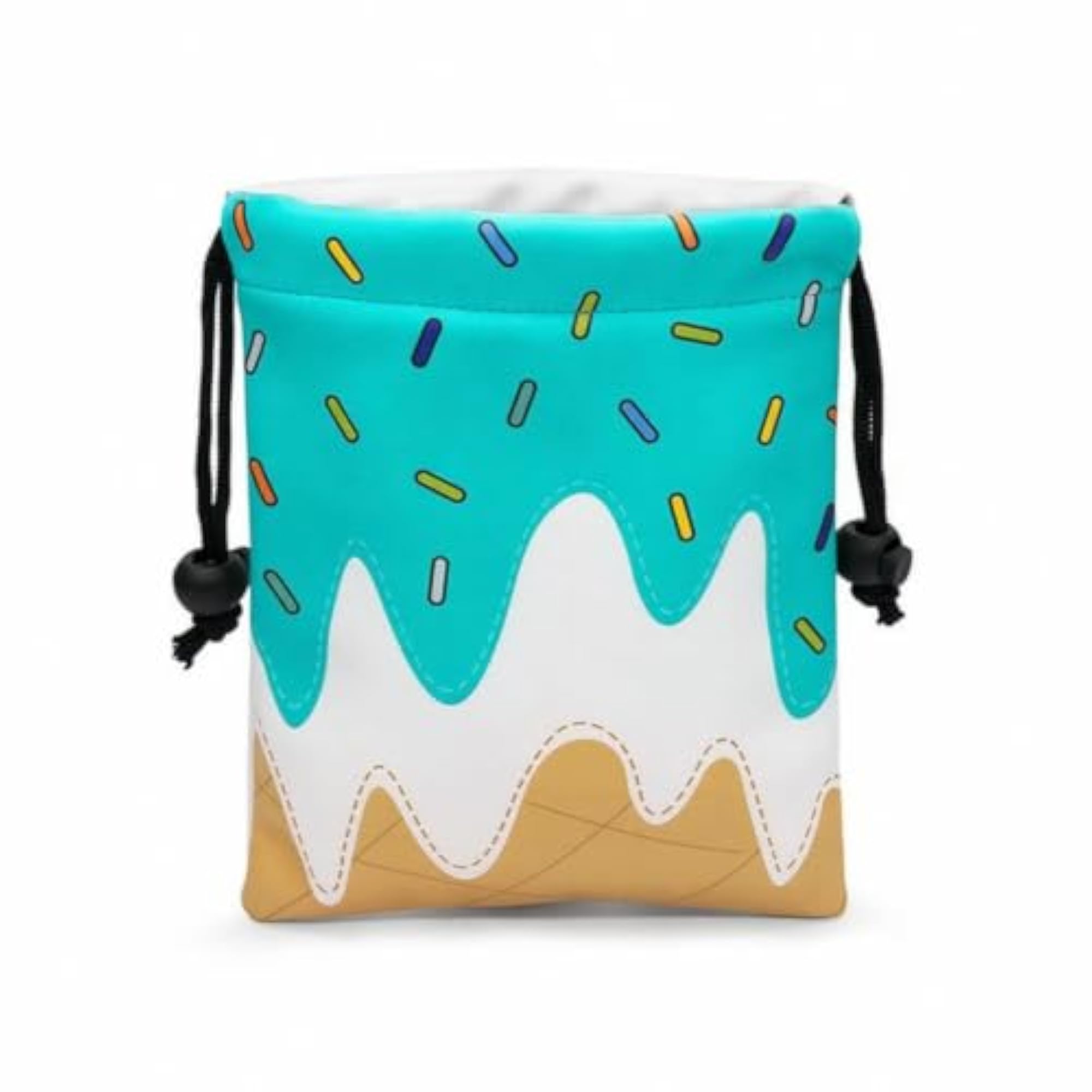 Compact Drawstring Pouch, Ice-Cream Drip Pattern