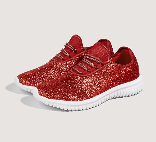 Image of K KIP WOK Fashion Glitter Sneakers for Womens Silp On Running Shoes Lightweigt Tennis Walking Sneakers