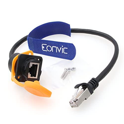 Eonvic RJ45 Ethernet Cable Cat5 Male to Female Ethernet LAN Network Extension Cable with RJ45 Panel Mount - Image 2