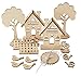 Produktbild Holzbausatz Holz Steckmtiv "Gartenhäuser" 29 Teile Vogel Häuschen Basteln malen DIY
