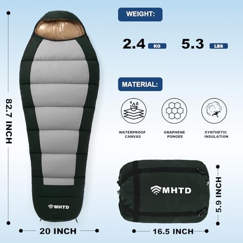 Bolsa de Dormir de Algodón para Adultos, para Camping en Clima Frío de Invierno 0 Grados miniatura 2