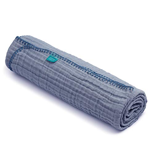 Urban Kanga Wikkeldeken van mousseline, 4 lagen voor baby's (blauw)