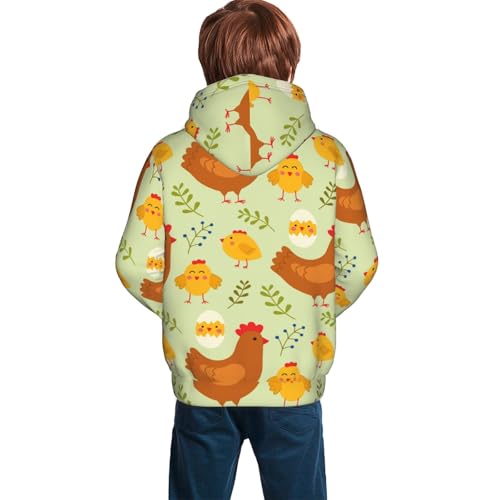 Cute Chicken and Chicks Kid Hoodies Boys Sweatshirts Girls Pullover with Pocket4