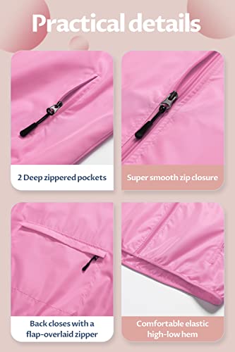 Image of CREATMO US Women's Sun Jackets Lightweight Packable Shirts UPF 50+ Hoodie Reflective Cycling Jacket With Detachable Hood