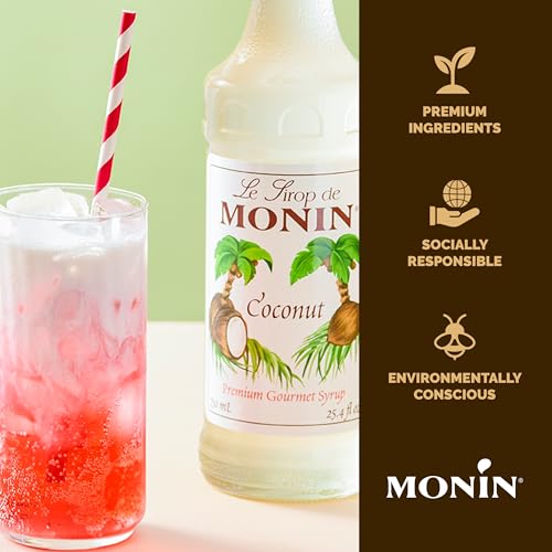 Image of Monin - Coconut Syrup, Sweet and Rich, Great for Cocktails and Smoothies, Gluten-Free, Vegan, Non-GMO (1 Liter)