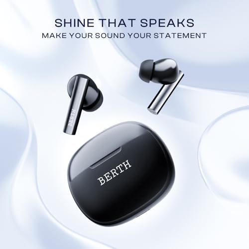 Image of BERTH X50 Wireless Earbuds 45H Playtime, Dual Pairing, 13mm Speakers, ENC, IPX5, 45ms Low Latency True Wireless Bluetooth, Fast Charging