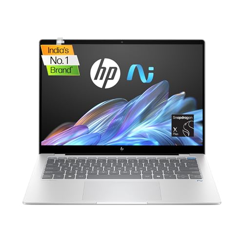Image of HP OmniBook X Snapdragon X Plus (16GB RAM /512GB SSD /2.2K 16:10 87.81% STBR Touchscreen 400 nits /Windows 11 /5MP Camera /Poly Studio /Backlit KB /14 inch (35.6cm) /Silver /1.34kg) 14-fe1011QU Laptop