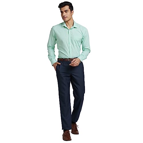 Image of Park Avenue Men Cotton Checkered Slim Fit Shirt