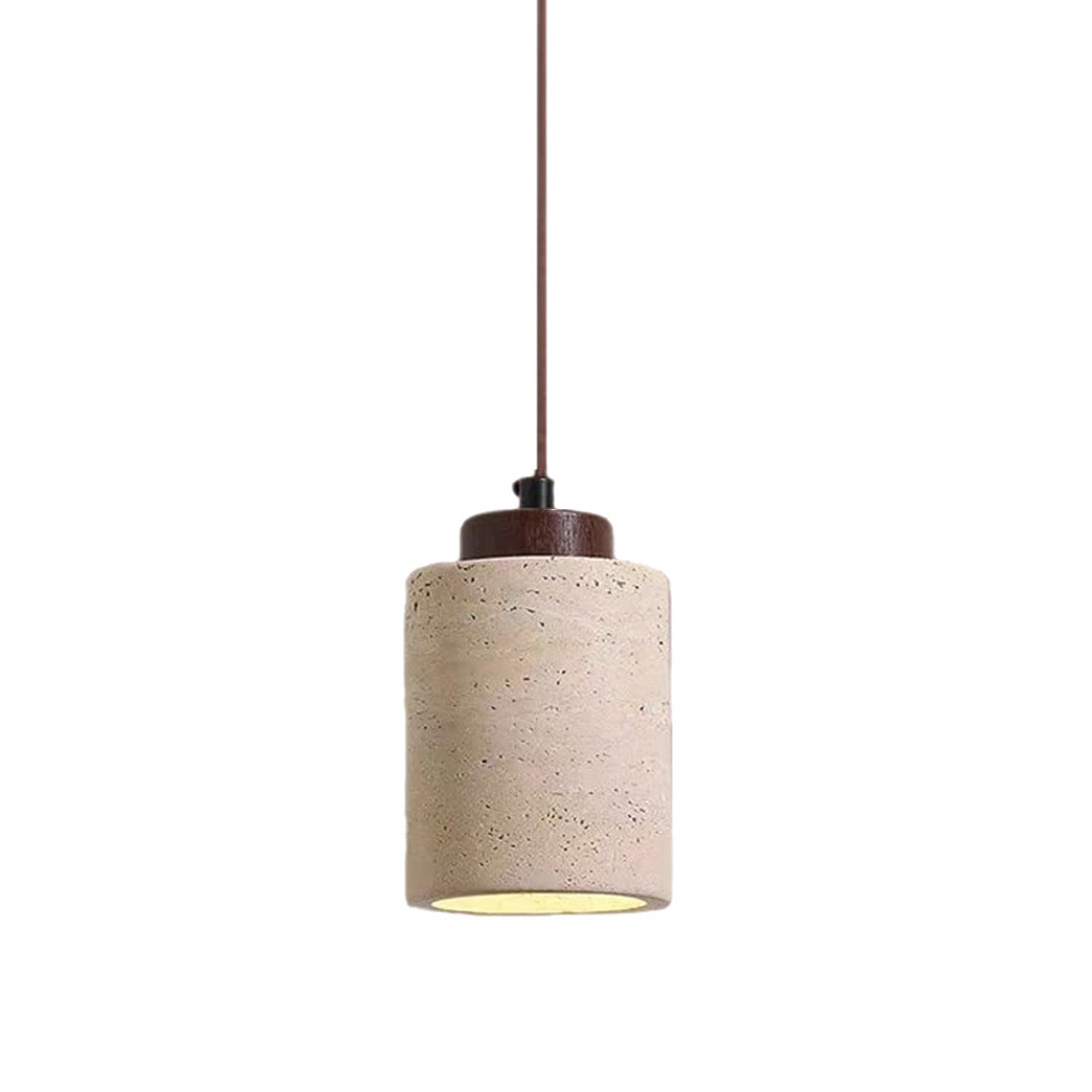 LYMSXAZOU Retro Vintage French Wabi Sabi Pendant Light - Modern Kitchen Island Hanging Lamp Mid Century Cylinder Stone Fixture Travertine Bedroom Chandelier Unique Home Decor