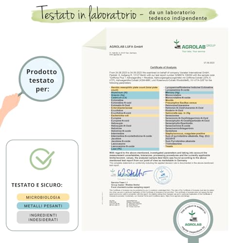 Griffonia 5-HTP Vegavero® | con Ashwagandha KSM-66® e Rhodiola Rosea | 20% 5HTP (5-idrossitriptofano) | Integratore Precursore Serotonina | Senza Additivi | 90 capsule | Vegan - 7