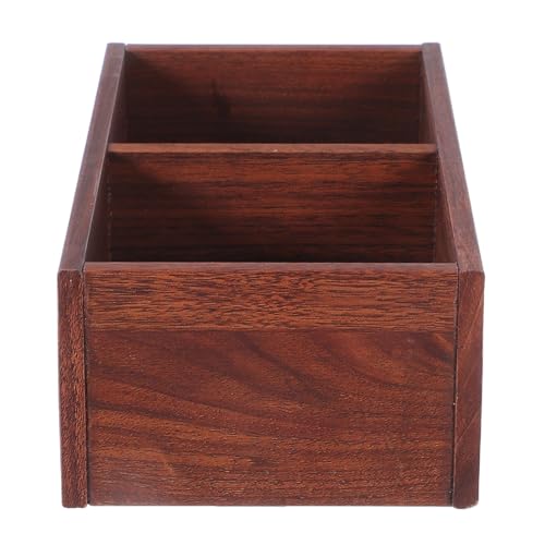 DOITOOL Caja Organizadora de Madera Maciza para Sobres de Azúcar y Té Organizador Multifuncional para Estación de Café Almacenamiento para Bolsitas Cocina y Oficina Color Nogal