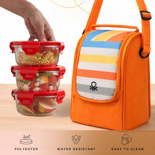 Image of United Colors of Benetton Lunch Bag Set 3 Glass Containers Insulated