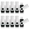 8GB Flash Drive USB Memory Stick 10 Pack, Bulk Thumb Drives Swivel Jump Drives USB Storage Flash Drive with Lanyards, Portable Photo Stick Zip Pendrive Memoria USB2.0 Sticks for Data Storage Backup