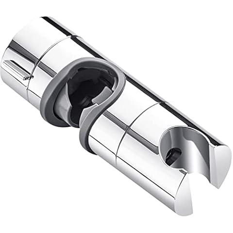 Shower Head Holder for Slide Bar Adjustable,18-25MM O.D. Hand Shower Bracket Holder for Slide Bar Slider Clamp Bathroom Replacement,360 Degree Rotation Sprayer Holder ABS Chrome Cover