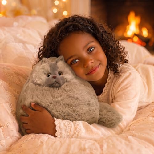 Image of Winsterch Cat Plush Stuffed Animal Toy, 10-Inch Gray Stuffed Cat for Girls