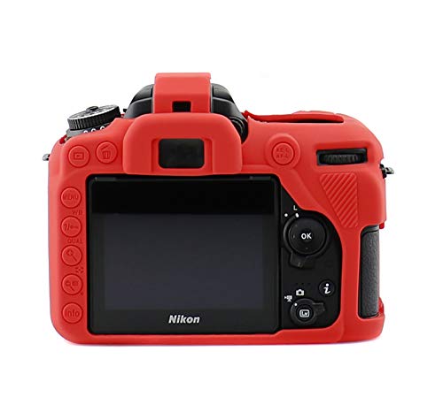 Custodia in silicone compatibile con Nikon D7500 CC2120b, Colore: rosso, Custodia per fotocamera